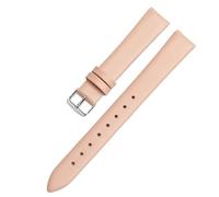 ERAKAFZTTK Correa de reloj de piel auténtica for mujer, compatible Fit For Flyta Clover Flower Language One, Jonas & Verus, primera capa de piel de vaca, 12 mm, 14 mm y 16 mm.(Pink-Steel,18mm)