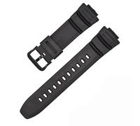 ERAKAFZTTK Correa de reloj Fit For interfaz convexa de goma resistente al agua, compatible Fit For la serie Casio 5434 MCW-100H W-S220, Fit For hebilla de aguja de acero inoxidable.(Black-Black-K5)