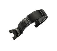 ERAKAFZTTK Correa de reloj unisex de 26 x 14 mm compatible Fit For Casio GST S110 W300 serie 400, resistente al agua, de acero inoxidable, en dos colores.(Black)