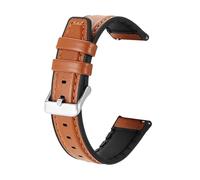 ERAKAFZTTK Correa de silicona y cuero de 20 mm y 22 mm for Mibro Watch Lite2 Sport. Compatible Fit For Mibro C3 C2/A1 A2/X1/Lite 3 Pro/Air/Color.(Brown si,20mm Width)