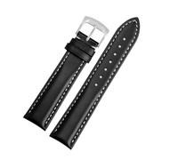ERAKAFZTTK Correas de reloj compatibles Fit For Breitling Aviation Timing Serie 1 AB0120 Avengers V17311 Blackbird Correa de cuero(Black White-steel,20mm)