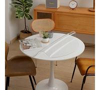 Eralove Mantel PVC Transparente Redondo,plastico Protector Mesa Redonda,Mantel Transparente Mesa 2mm,Protector de Mesa de Madera, fácil de Limpiar, Cocina, Comedor, Uso Exterior(diámetro de 90 cm)