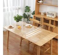Eralove Mantel Transparente de 2 mm de Grosor, Esquinas Redondeadas Transparentes, Material plástico, 90 x 180 cm, Adecuado para Cocina, Comedor y Muebles