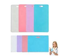 Erasable Badge Note, 4Pcs Reusable Silicone Badge Note for ID Badges, Portable Mini Dry Erase Notepad Memo Board, Universal Vertical Tool for Nurses Doctors Teacher (8Pcs)