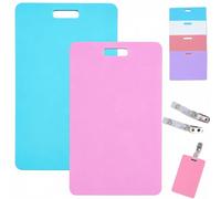 Erasable Badge Note, Mini Erasable Whiteboard for Id Badge, Reusable Silicone Badge Notepad, Whiteboard Clipboard with Clip Smooth Writing No Residue for Nurses Doctors (A Purple + Blue)