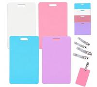 Erasable Badge Note, Mini Erasable Whiteboard for Id Badge, Reusable Silicone Badge Notepad, Whiteboard Clipboard with Clip Smooth Writing No Residue for Nurses Doctors (A 4PCS)