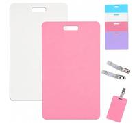 Erasable Badge Note, Mini Erasable Whiteboard for Id Badge, Reusable Silicone Badge Notepad, Whiteboard Clipboard with Clip Smooth Writing No Residue for Nurses Doctors (A Pink + White)