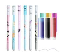 Erasable Pens - 0,5 mm Cat Pattern Ballpoints Pens for Kids | Smooth Ink Writing Tools with Cute Design, Refillable Office Stationery for School Notes Journals and Daily Use, 15 cm Multicolor