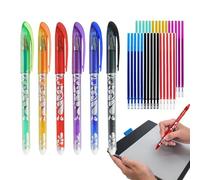 Erasable Pens - 0.5mm Fine Point | Thermal Erasable Colored Pens | 6 Colors With 30 Refills - Journaling, Note-Taking, Sketching | School & Office Supplies | Comfortable Grip, Smooth WritingPens