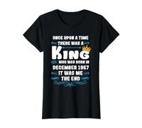 Érase una Vez un Rey Diciembre de 1957 Cumpleaños Camiseta gráfica económica, Mujer, Negro, S