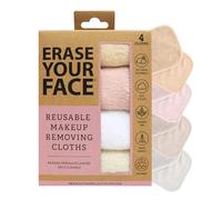 ERASE YOUR FACE Danielle Enterprises D50007 - Paños para eliminar el maquillaje facial reutilizables con embalaje amigable, paquete de 4 unidades D50007, ECO, 1 unidad