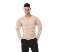 EraSpooky Camisa musculosa para hombre culturista disfraz de Halloween accesorio para camisa muscular adulta acolchada L Beige