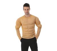 EraSpooky Camisa musculosa para hombre culturista disfraz de Halloween accesorio para camisa muscular adulta acolchada L Khaki