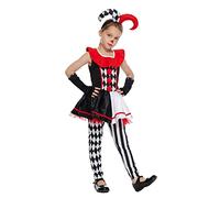 EraSpooky Conjunto de Disfraz de Payaso Asesino para Niña Vestido de Payaso Malvado para Niños de Halloween