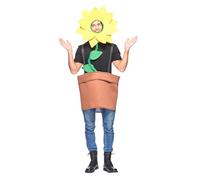 EraSpooky Costume da Girasole per Uomo Halloween Divertente Costume a Tema Pianta con Vaso