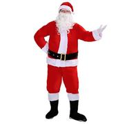 EraSpooky Disfraces de Papá Noel para hombre traje de Papá Noel de Navidad para adultos vestido elegante de lujo rojo