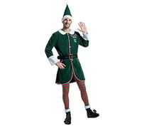 EraSpooky Disfraces de Santa Elf para hombre Traje de Navidad para adultos Traje de disfraces