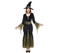 EraSpooky Disfraz de Bruja Malvada Adulta para Halloween,Carnaval,Ropa de Fiesta Temática