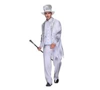 EraSpooky Disfraz de Caballero Fantasma para Hombre Traje Victoriano Blanco Halloween