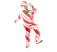 EraSpooky Disfraz de caña de caramelo para hombres para adultos divertidos trajes de dulces de Navidad Size M