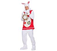 EraSpooky Disfraz de conejito para adultos unisex para hombres y mujeres mascota de conejo blanco traje de fiesta de Halloween M