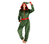 EraSpooky Disfraz de Duende Sexy de Navidad Onesie para Mujer Disfraz de Fiesta Disfraz Divertido para Adulto