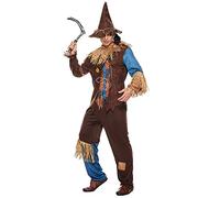 EraSpooky Disfraz de espantapájaros malvado para hombres adultos Kit de mago de paja fiesta de Halloween, juego de rol vestido elegante M