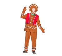 EraSpooky Disfraz de Hombre de Jengibre para Adultos Trajes de Galleta de Navidad de Lujo para Hombres XL