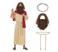 EraSpooky Disfraz de Jesús para adultos bata de santo religioso bíblico para hombres juego de rol para