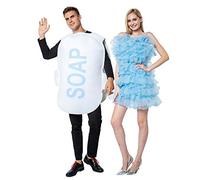 EraSpooky Disfraz de Loofah y Jabón Unisex Disfraces Fiesta de Halloween Traje Divertido para Parejas Mujeres Adultas Hombres
