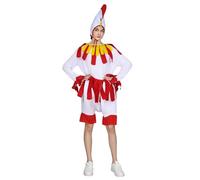 EraSpooky Disfraz de pollo para adultos unisex: divertido disfraz de gallina con sombrero para fiestas de Halloween, cosplay y disfraces de granja