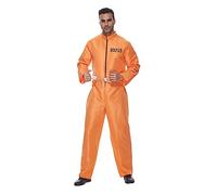 EraSpooky Disfraz de prisionero para hombre mono naranja de Halloween traje de preso escapado para adulto L