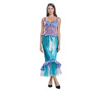 EraSpooky Disfraz de Sirena para Mujer Vestido Sexy con Lentejuelas