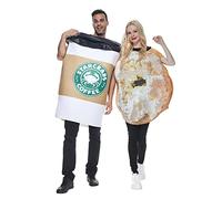 EraSpooky Disfraz de taza de café y bagels traje de pan comida bebida fiesta de Halloween disfraz de pareja adulta