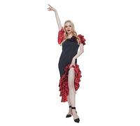 EraSpooky Vestido de flamenco para mujer adulta, disfraz de fiesta, rojo, S