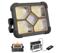 ERAY Foco LED Recargable 6000mAh Batería - 174 LEDs, 4 Modos, IP66, Panel Solar, Banco de Energía, Portátil Luz de Trabajo para Camping, Emergencia, Trabajo, Pesca
