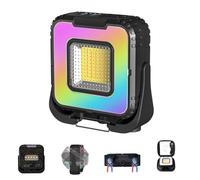 ERAY Foco LED Recargable Doble Cara - 1000 Lúmenes, Luz RGB, 8 Modos, Batería 5000mAh, IPX4, Base Magnética, Luz de Trabajo Portátil para Reparación, Camping, Garaje, Taller, Emergencia