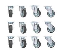 ERBER 4/8/12/16 Unidades de Ruedas giratorias de TPR de 2 Pulgadas de Alta Resistencia con Freno - Ruedas de Goma Blanda con Capacidad de 30 kg for Muebles y carros(12PCS)