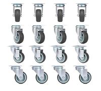 ERBER 4/8/12/16 Unidades de Ruedas giratorias de TPR de 2 Pulgadas de Alta Resistencia con Freno - Ruedas de Goma Blanda con Capacidad de 30 kg for Muebles y carros(16PCS)