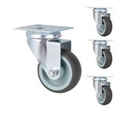 ERBER 4/8/12/16 Unidades de Ruedas giratorias de TPR de 2 Pulgadas de Alta Resistencia con Freno - Ruedas de Goma Blanda con Capacidad de 30 kg for Muebles y carros(4PCS)