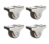 ERBER 4 Ruedas fijas de Perfil bajo de 1/1,25/1,5/2 Pulgadas - Ruedas de TPR sin Giro for guías de cajones y Muebles(1.5 Inch)