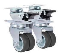 ERBER 4 Ruedas giratorias de Alta Resistencia de 2 Pulgadas con Freno y Goma Blanda(Brake and no Brake)