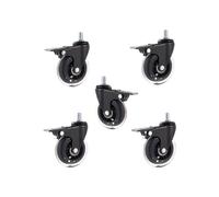 ERBER 5 Ruedas giratorias de Poliuretano de 3 Pulgadas de Alta Resistencia con Freno - Tamaño de Tornillo M6/M8/M10, Capacidad de 300 kg for electroforesis en Hielo(Universal-M6X15)