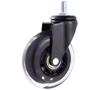 ERBER Juego de 5 Ruedas giratorias de Poliuretano de 3 Pulgadas con Rosca M6/M8/M10 - Rodillos de 75 mm de diámetro con Recubrimiento electroforético(M8-Universal)