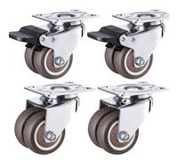 ERBER Ruedas giratorias de Alta Resistencia con Freno - Ruedas de Goma de 1,5/2 Pulgadas for Muebles y Uso Industrial (Juego de 4 Unidades)(2 Swivel 2 Brake,2 Inch)