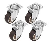 ERBER Ruedas giratorias de Goma Suave TPR de 4 Piezas con Freno silencioso, Capacidad de Carga de 1 a 2 Pulgadas(1.5inch 4pcs Swivel)