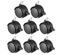 ERBER Ruedas giratorias de Nailon con vástago roscado, 4 Piezas, de 1,5/2 Pulgadas, con o sin Freno, M6/M8/M10(1.1in M6 20pcs)