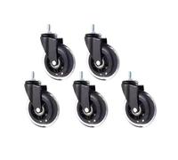 ERBER Ruedas giratorias silenciosas de PU de 5 Piezas y 3 Pulgadas for Trabajo Pesado, Opciones de Rosca M6/M8/M10 con Freno(Brake-M10x15mm)