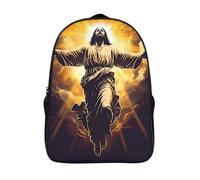 ERBFRIXDB Jesus Escolar Mochila Entre Mochila Estampada Bolsa De Impermeable Respirable Material De Lienzo Poliéster Para Niños Niñas Estudiantes Adolescentes 40x28x16cm