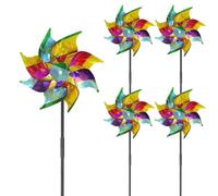 ERBO 5 molinillos de viento, antipalomas para balcón, molinillo de viento, jardín, ruedas reflectantes, espantapájaros para balcón, jardín, patio, huerto